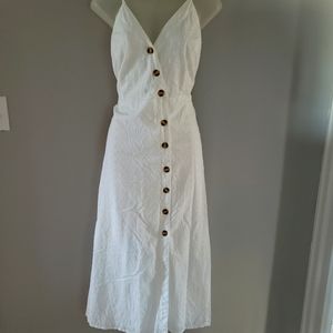 Elegant White Button-Down Dress